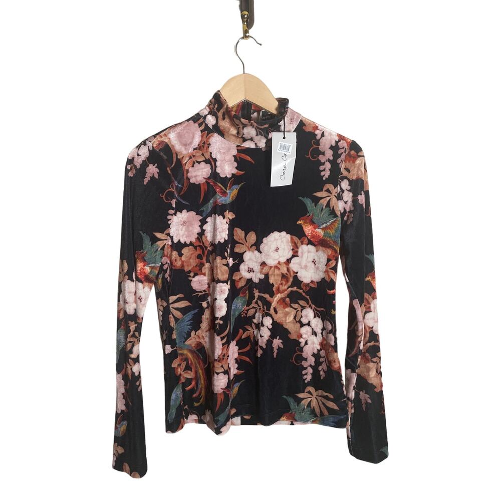 Cara Cara Suzie Moody Floral Long-Sleeve Turtleneck Top Size Large - Picture 6 of 8